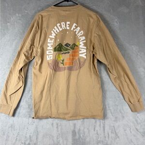 Dravus Mens Tee Shirt Size Large Long Sleeve Tan Casual Outdoor